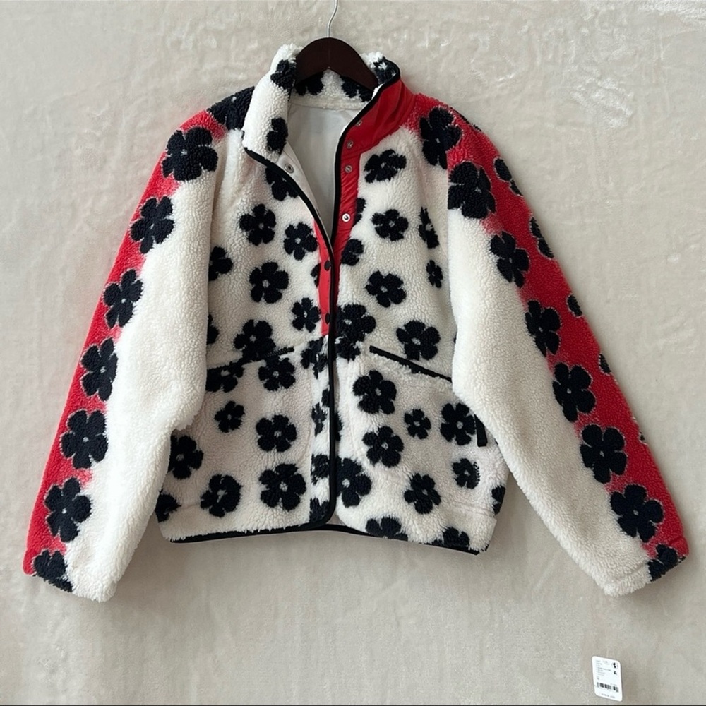 Free People Rocky Ridge Fleece Jacket-Floral Daisy Combo, M, NWT - Picture 3 of 9